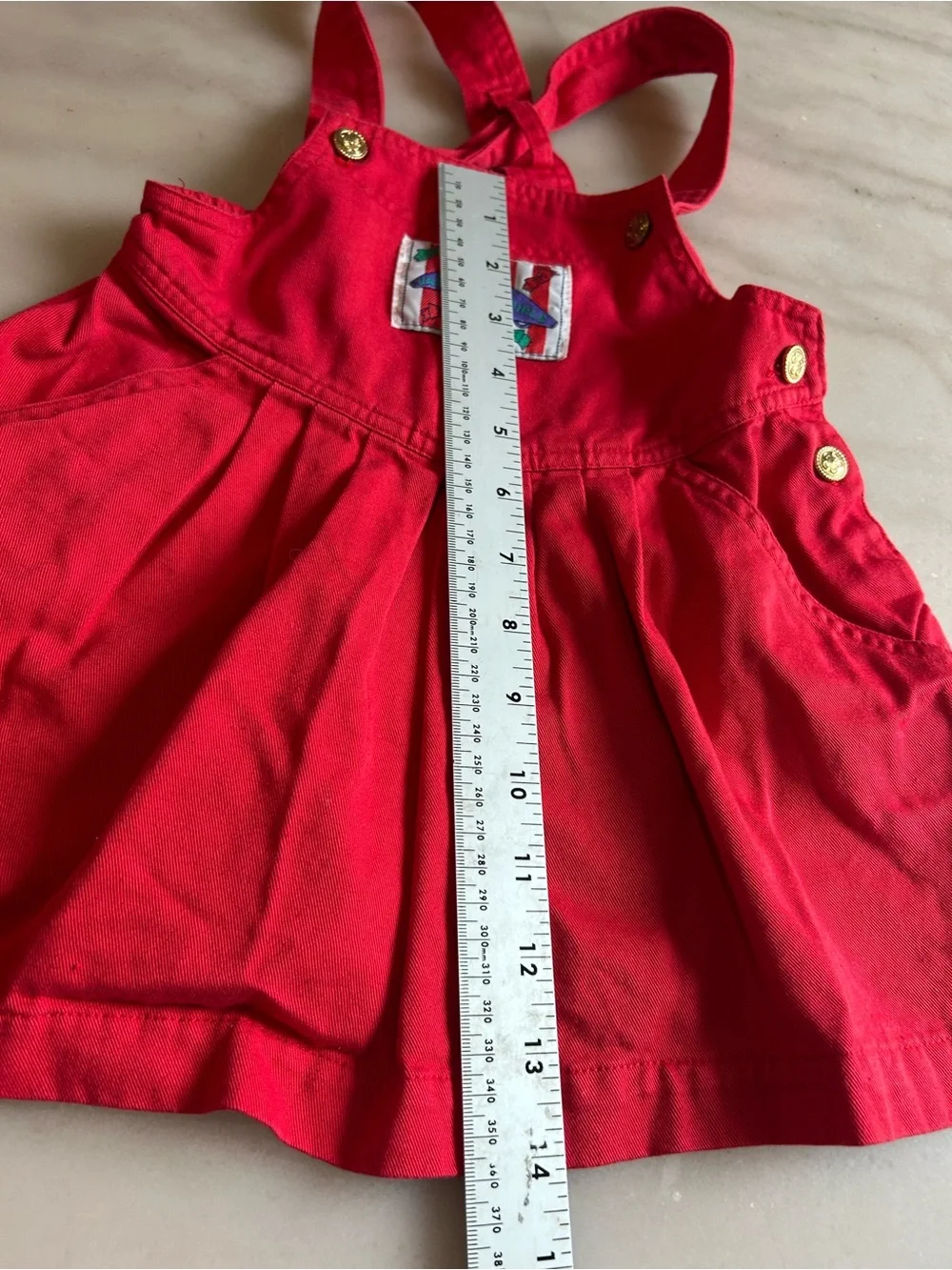 Vintage 90s Peppermint Lane Red Jumper Dress Size 4